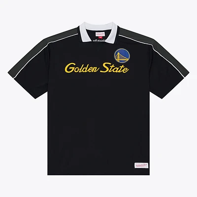 Men's Mitchell & Ness Black Golden State Warriors Polo Jersey