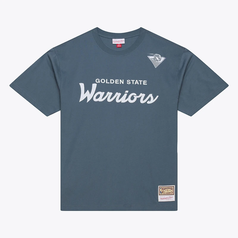Men's Mitchell & Ness Blue Golden State Warriors Thunderstorm T-Shirt