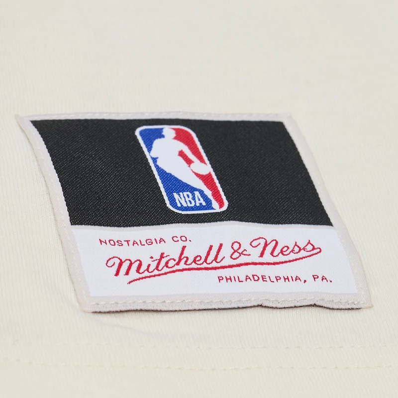 T-shirt premium à coutures chaîne Mitchell & Ness crème Golden State Warriors Hardwood Classics pour homme