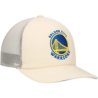 Casquette réglable de camionneur crème Golden State Warriors Mitchell & Ness pour hommes