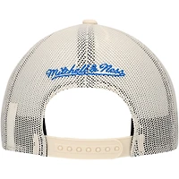 Casquette réglable de camionneur crème Golden State Warriors Mitchell & Ness pour hommes