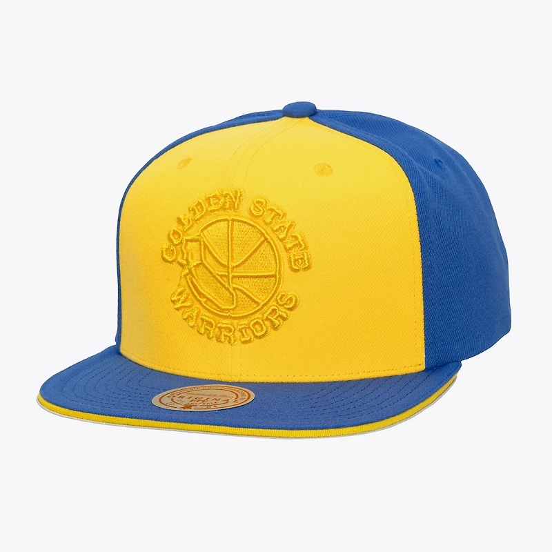 Casquette Snapback Mitchell & Ness Gold/Royal Golden State Warriors pour homme