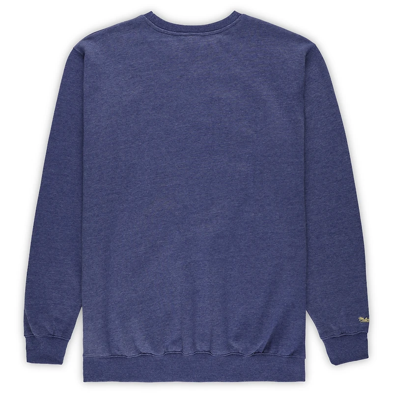 Sweat-shirt à col rond Mitchell & Ness Heather Royal Golden State Warriors Hardwood Classics pour homme, grandes tailles