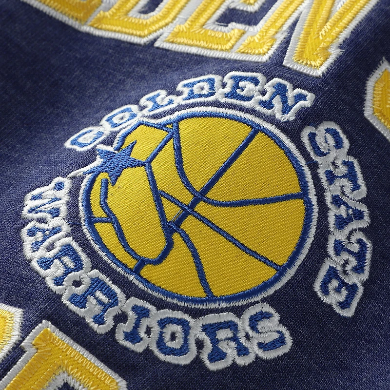 Sweat-shirt à col rond Mitchell & Ness Heather Royal Golden State Warriors Hardwood Classics pour homme, grandes tailles