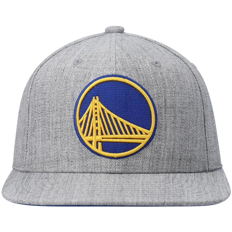 Men's Mitchell & Ness Heathered Gray Golden State Warriors 2.0 Snapback Hat