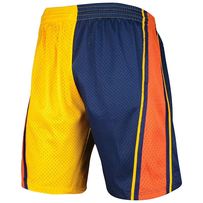 Mitchell & Ness Homme Bleu Marine/Or Golden State Warriors Hardwood Classics 2009 Split Swingman Short