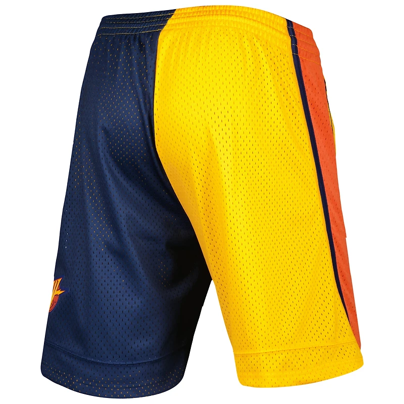 Mitchell & Ness Homme Bleu Marine/Or Golden State Warriors Hardwood Classics 2009 Split Swingman Short