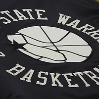 Men's Mitchell & Ness Olive/Black Golden State Warriors Clutch Satin Raglan Full-Snap Jacket