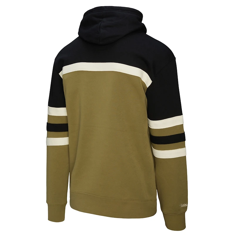 Men's Mitchell & Ness Olive/Black Golden State Warriors Double Clutch Head Coach Hoodie