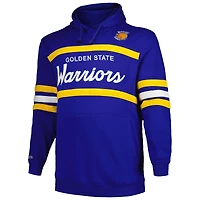 Men's Mitchell & Ness Royal Golden State Warriors Big Tall Hardwood Classics Head Coach Pullover Hoodie