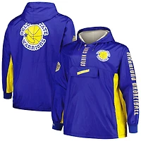 Mitchell & Ness Royal Golden State Warriors Big Tall Hardwood Classics Team OG 2.0 Anorak Veste coupe-vent à capuche et quart de zip pour hommes