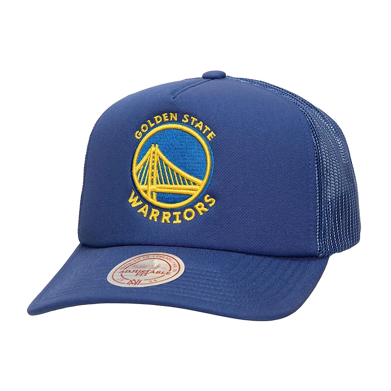 Casquette réglable de camionneur Mitchell & Ness Royal Golden State Warriors Core Evergreen OTC pour hommes