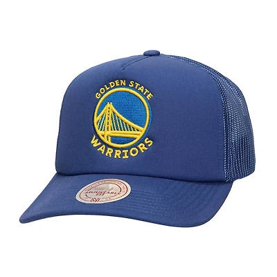Casquette réglable de camionneur Mitchell & Ness Royal Golden State Warriors Core Evergreen OTC pour hommes