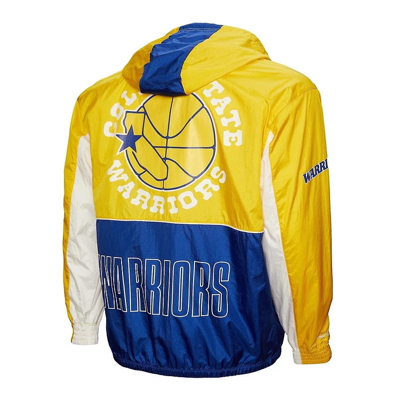 Veste coupe-vent entièrement zippée Mitchell & Ness Royal Golden State Warriors Hardwood Classics Big Shot Premium pour homme