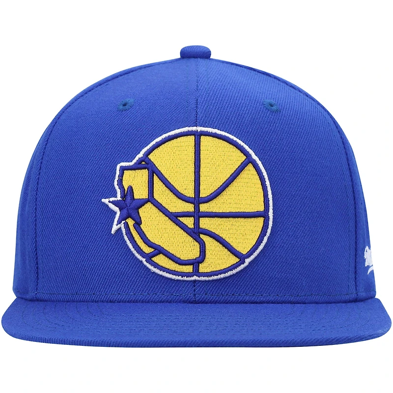 Men's Mitchell & Ness Royal Golden State Warriors Hardwood Classics English Dropback - Snapback Hat