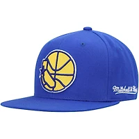Mitchell & Ness Royal Golden State Warriors Hardwood Classics English Dropback pour homme - Casquette Snapback
