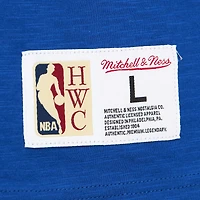 Men's Mitchell & Ness Royal Golden State Warriors Hardwood Classics Felt Applique Slub T-Shirt