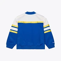 Veste Mitchell & Ness Royal Golden State Warriors Hardwood Classics Head Coach pour homme, en satin léger à boutons-pression.