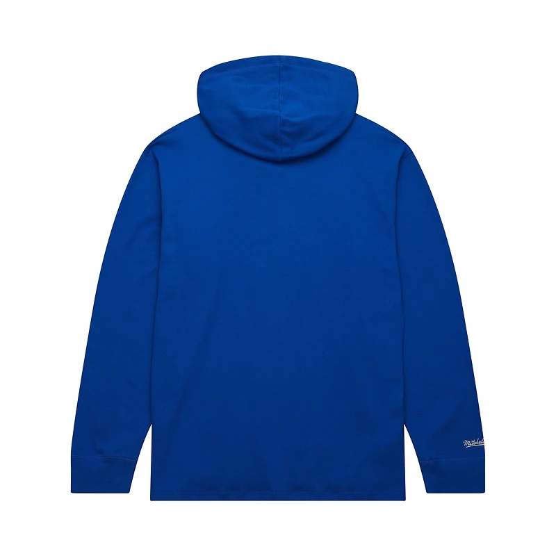 Men's Mitchell & Ness Royal Golden State Warriors Hardwood Classics Lightweight Thermal Pullover Hoodie