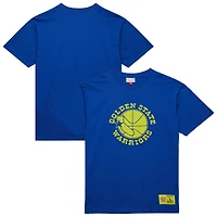 T-shirt Mitchell & Ness Royal Golden State Warriors Hardwood Classics pour homme avec logo Neon Nights