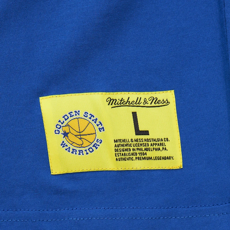 T-shirt Mitchell & Ness Royal Golden State Warriors Hardwood Classics pour homme avec logo Neon Nights