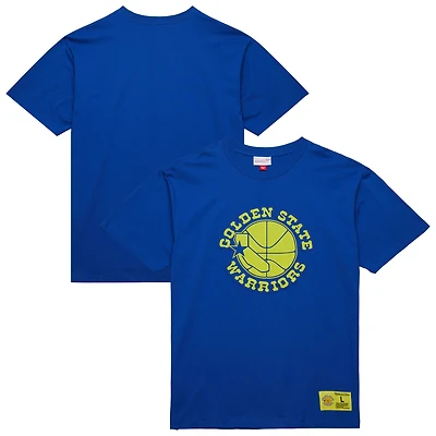 T-shirt Mitchell & Ness Royal Golden State Warriors Hardwood Classics pour homme avec logo Neon Nights