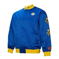 Veste à boutons-pression en satin léger Mitchell & Ness Royal Golden State Warriors Hardwood Classics Team OG 3.0 pour homme