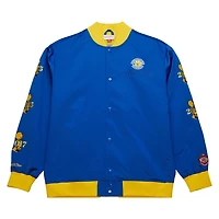 Veste à boutons-pression en satin léger Mitchell & Ness Royal Golden State Warriors Hardwood Classics Team OG 3.0 pour homme