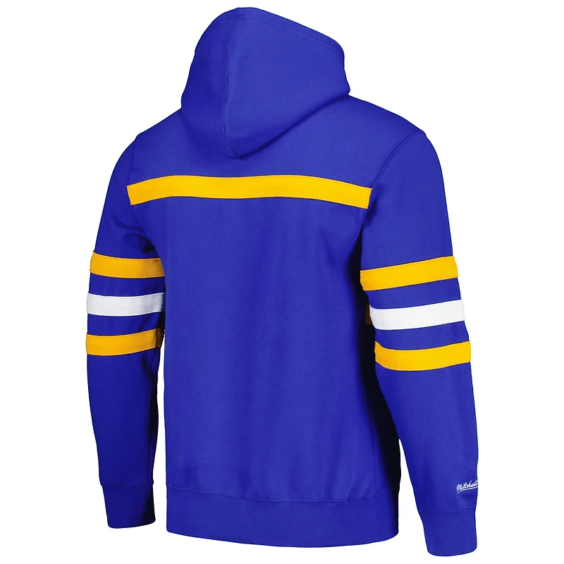 Men's Mitchell & Ness Royal Golden State Warriors Head Coach Pullover Hoodie
