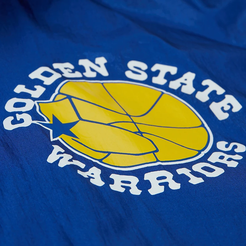 Men's Mitchell & Ness Royal Golden State Warriors Playmaker Full-Zip Windbreaker Jacket