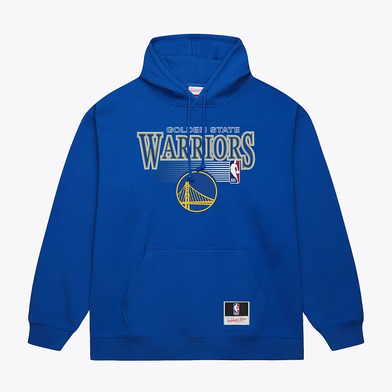 Men's Mitchell & Ness Royal Golden State Warriors Team Name Stack Logo Hoodie