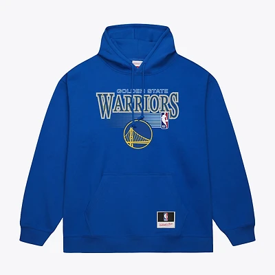 Men's Mitchell & Ness Royal Golden State Warriors Team Name Stack Logo Hoodie