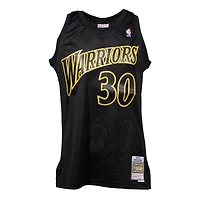 Maillot Swingman dynamique des Golden State Warriors Mitchell & Ness Stephen Curry noir 2009/10 Hardwood Classics pour hommes