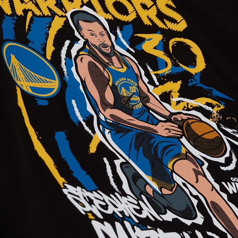 T-shirt Mitchell & Ness Stephen Curry noir Golden State Warriors Chalked Up pour homme