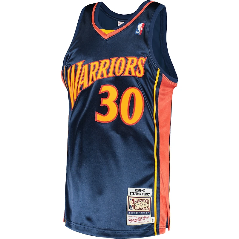Men's Mitchell & Ness Stephen Curry Navy Golden State Warriors 2009/10 Hardwood Classics Authentic Jersey