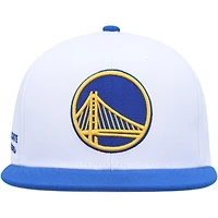 Men's Mitchell & Ness White/Royal Golden State Warriors Side Core 2.0 Snapback Hat