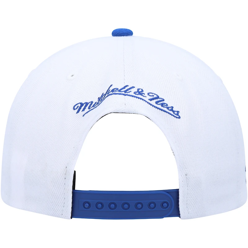 Men's Mitchell & Ness White/Royal Golden State Warriors Side Core 2.0 Snapback Hat