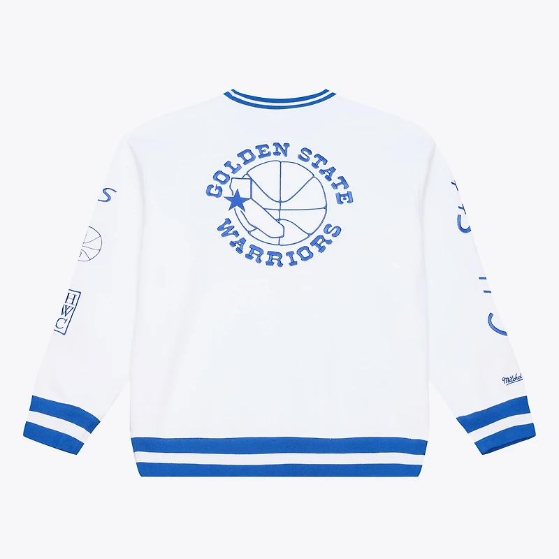 Men's Mitchell & Ness  White Golden State Warriors Arctic Fleece Sweatshirt