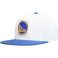 Men's Mitchell & Ness White Golden State Warriors  Soul Logo Shine 2-Tone Snapback Hat