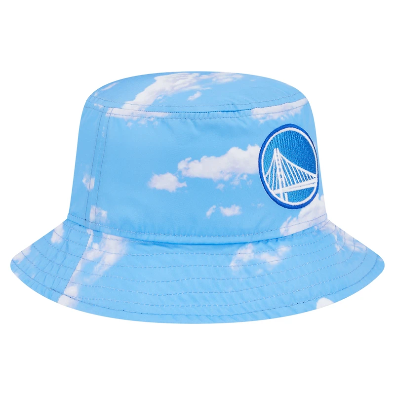 Men's New Era Black/Light Blue Golden State Warriors Summer Sun and Storm Reversible Bucket Hat