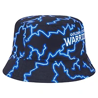 Men's New Era Black/Light Blue Golden State Warriors Summer Sun and Storm Reversible Bucket Hat