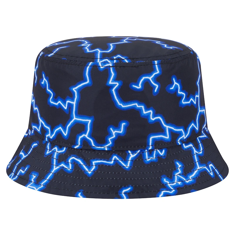 Men's New Era Black/Light Blue Golden State Warriors Summer Sun and Storm Reversible Bucket Hat