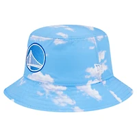 Men's New Era Black/Light Blue Golden State Warriors Summer Sun and Storm Reversible Bucket Hat