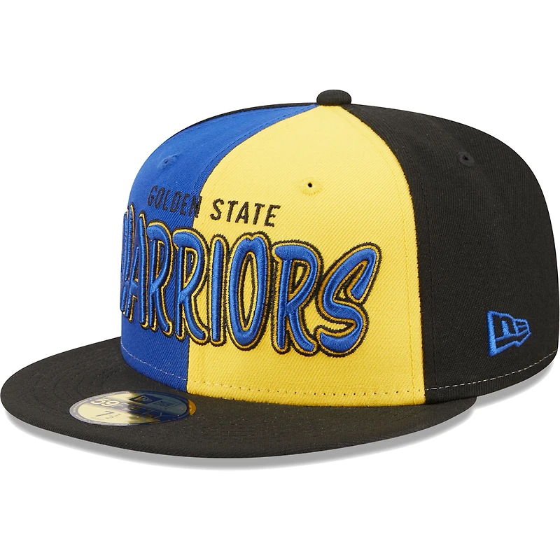 Men's New Era Black/Royal Golden State Warriors Pop Front 59FIFTY Fitted Hat