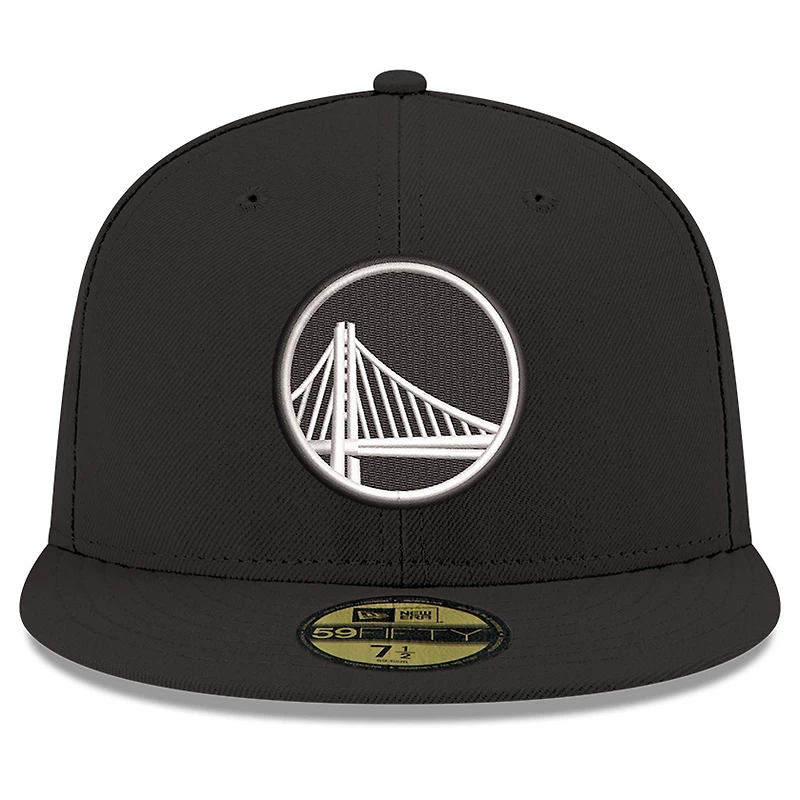 Men's New Era Black/White Golden State Warriors 59FIFTY Fitted Hat