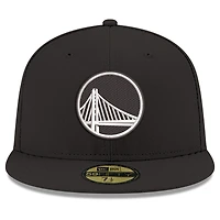 Men's New Era Black/White Golden State Warriors 59FIFTY Fitted Hat