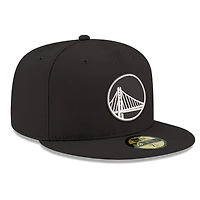 Men's New Era Black/White Golden State Warriors 59FIFTY Fitted Hat