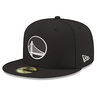 Men's New Era Black/White Golden State Warriors 59FIFTY Fitted Hat
