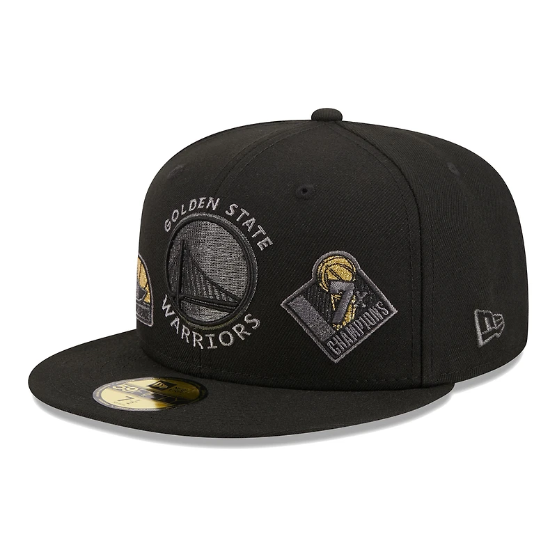 Casquette ajustée 59FIFTY noire Golden State Warriors New Era pour homme