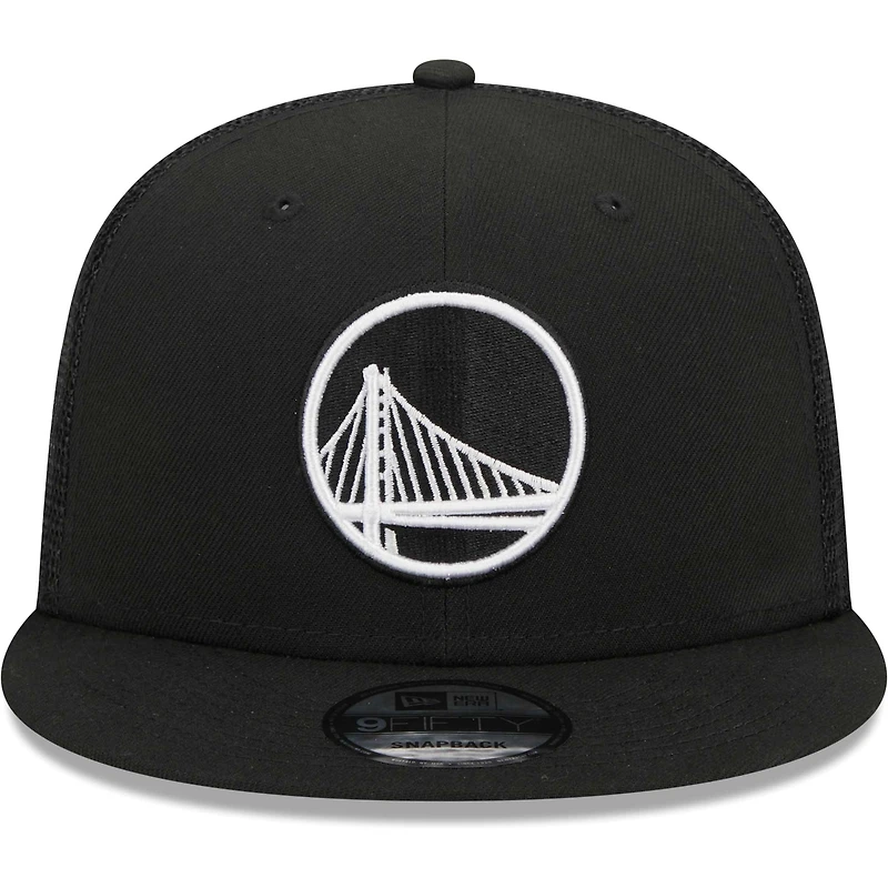 Men's New Era Black Golden State Warriors 9FIFTY Snapback Trucker Hat